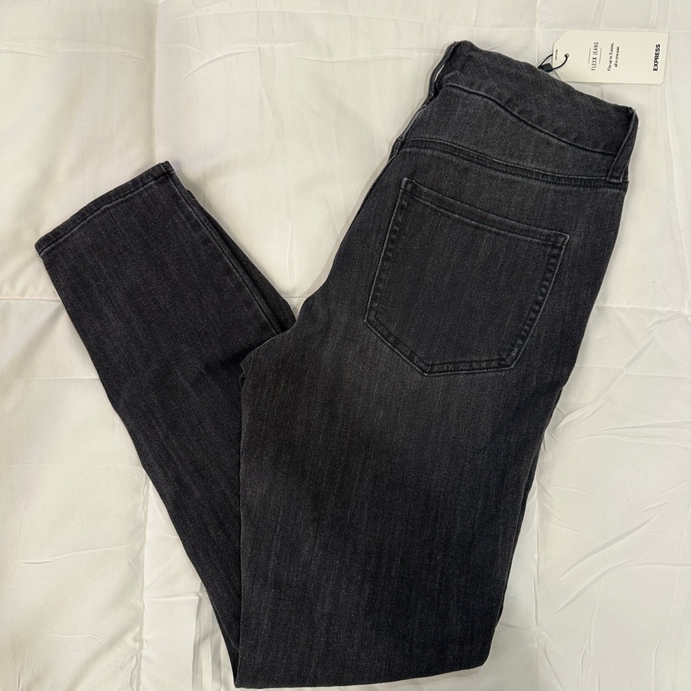 Express Flexx Jeans - Faded Black, Size 8 NWT